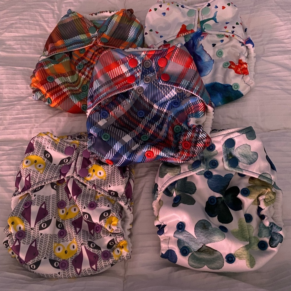 10 Rumparooz One Size Pocket Cloth Diaper Lot
